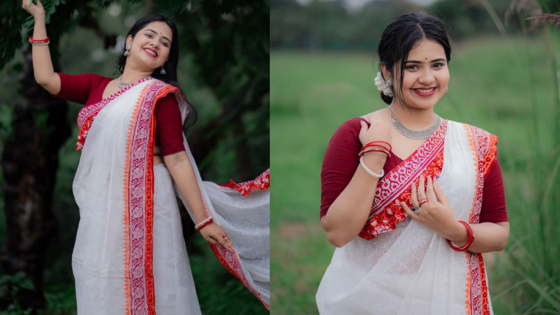 শাড়িতেই নারী