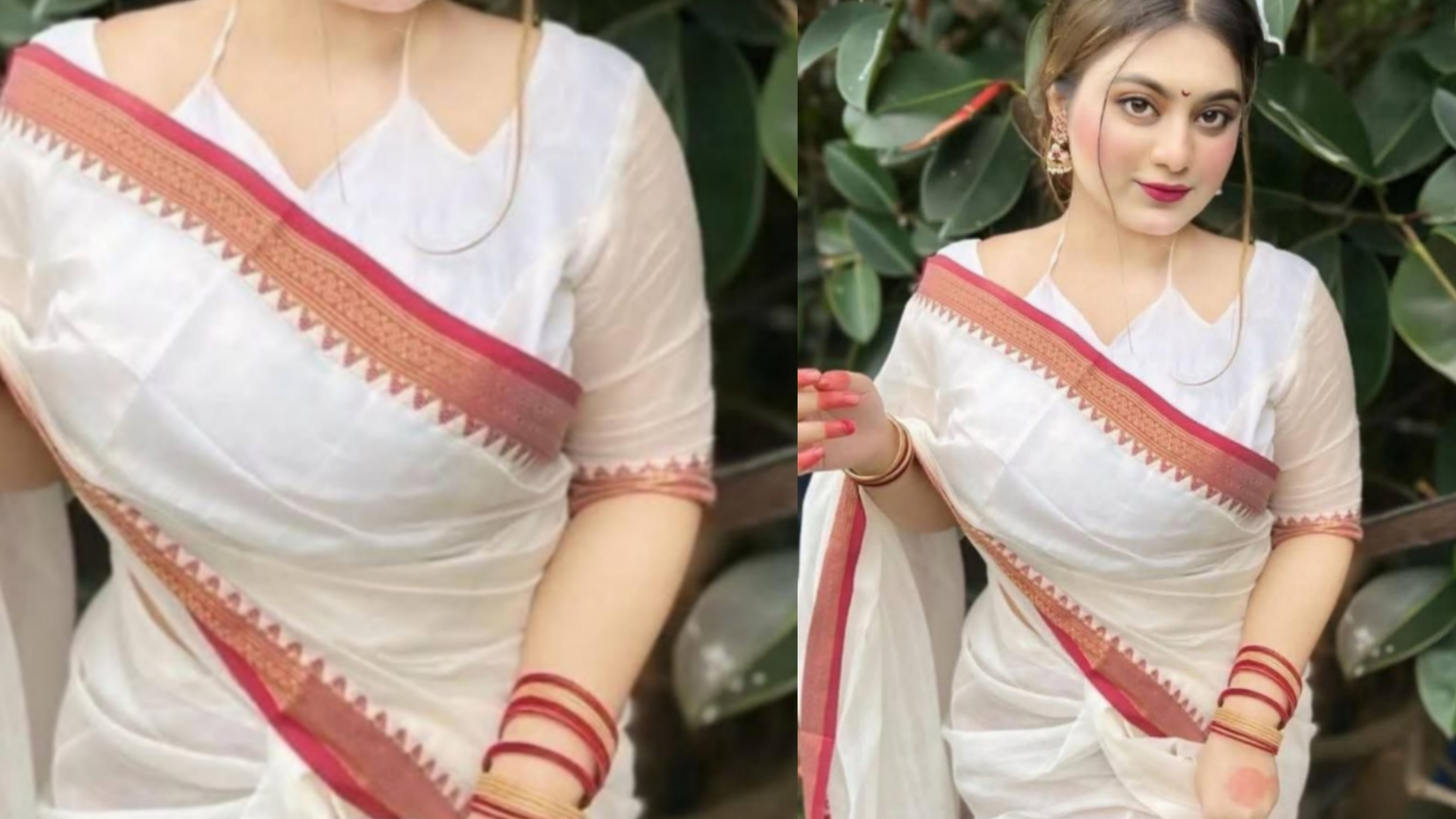 বিউটি শাড়ি সাদা কালার