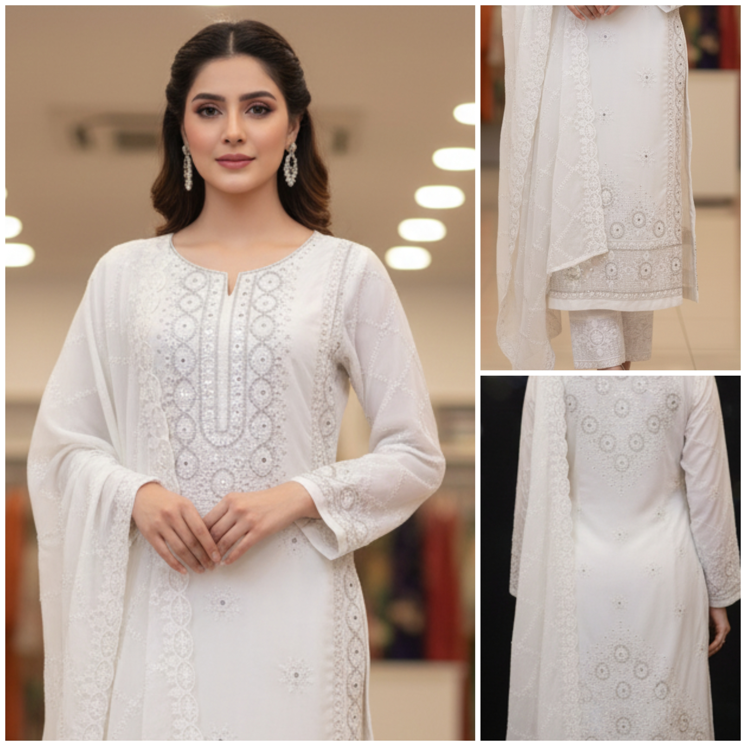 জর্জিট থ্রি পিস Code:994