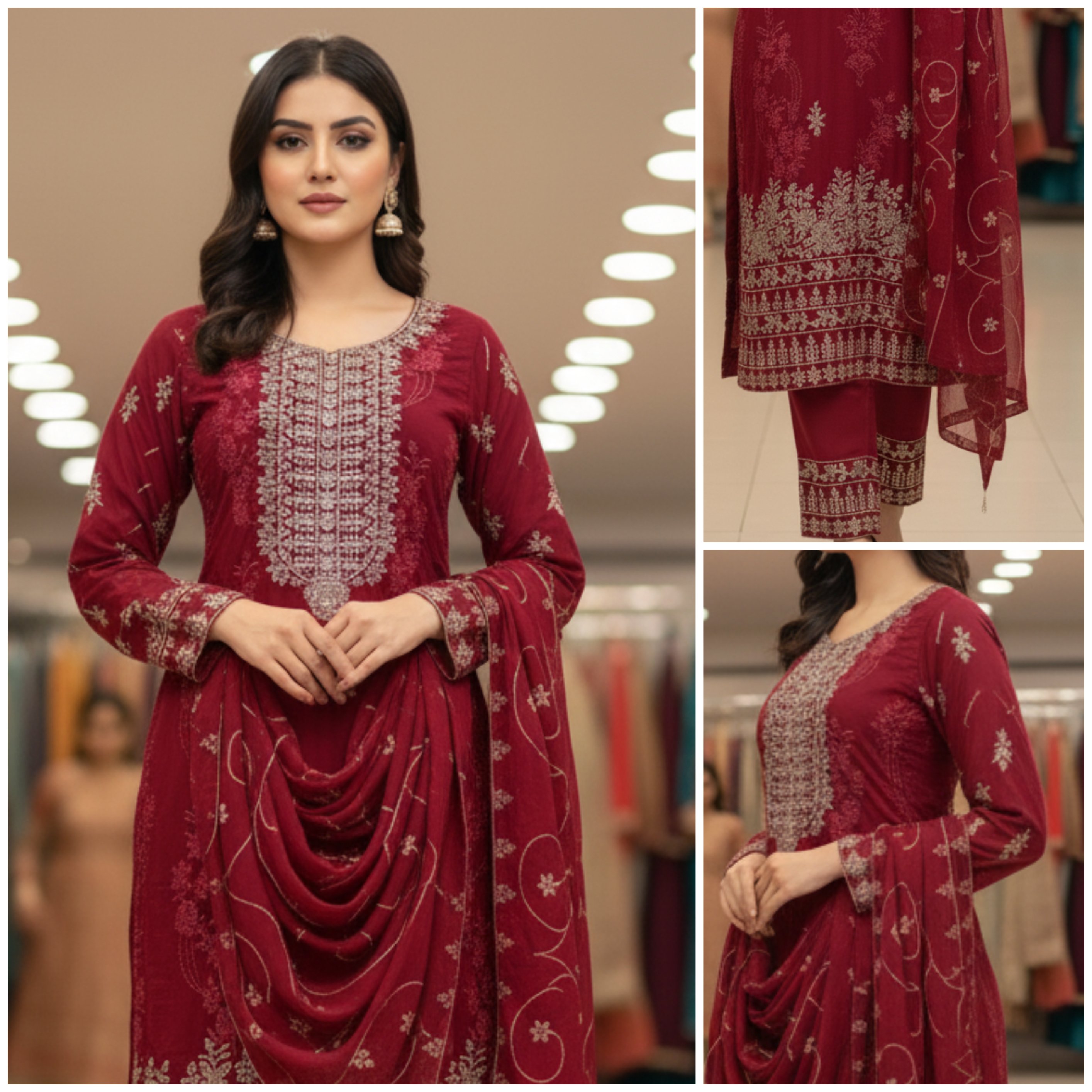 জর্জিট থ্রি পিস Code:996