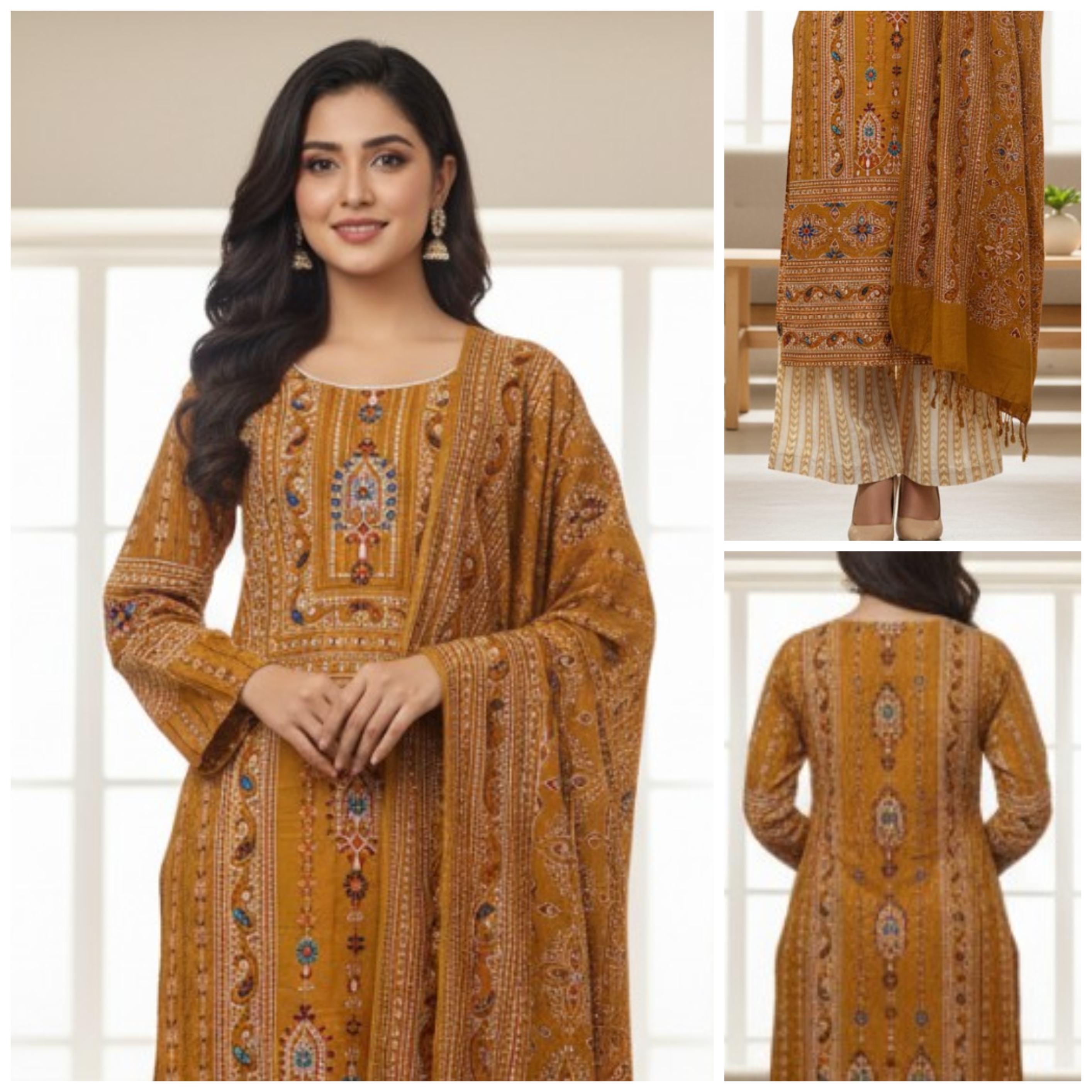 আরং কটন থ্রি পিস Code:333