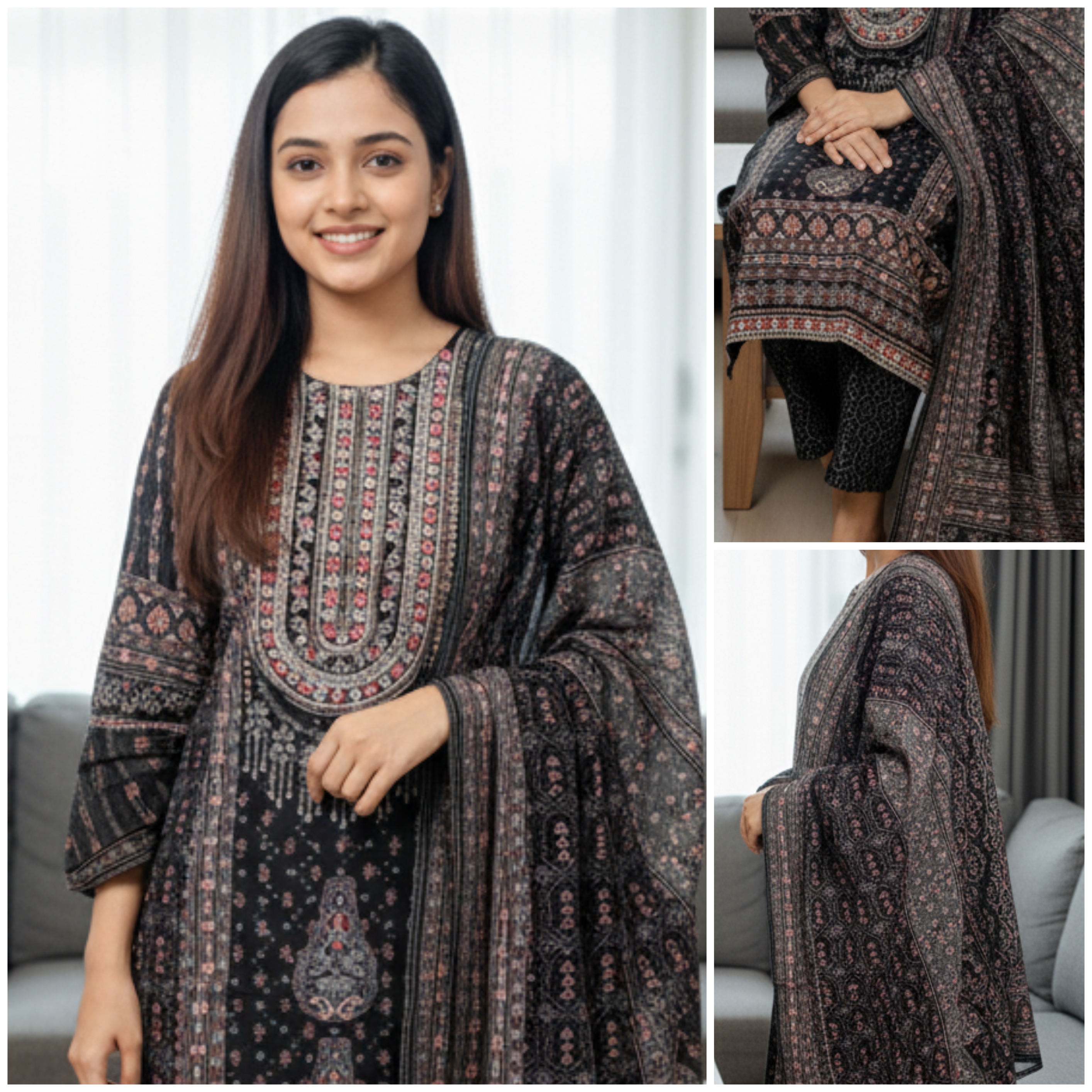 আরং কটন থ্রি পিস Code:336