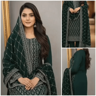 জর্জেট থ্রি পিস Code:991