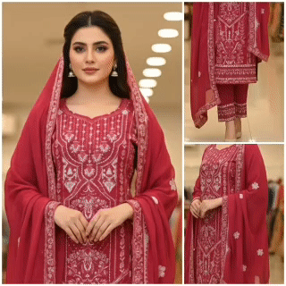 জর্জিট থ্রি পিস Code:992