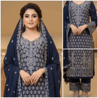 জর্জিট থ্রি পিস Code:995